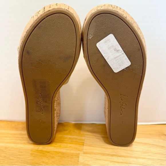 Sam Edelman "Reynere"  Leather Slide Platform Wedge Sandals 8M - Picture 7 of 9